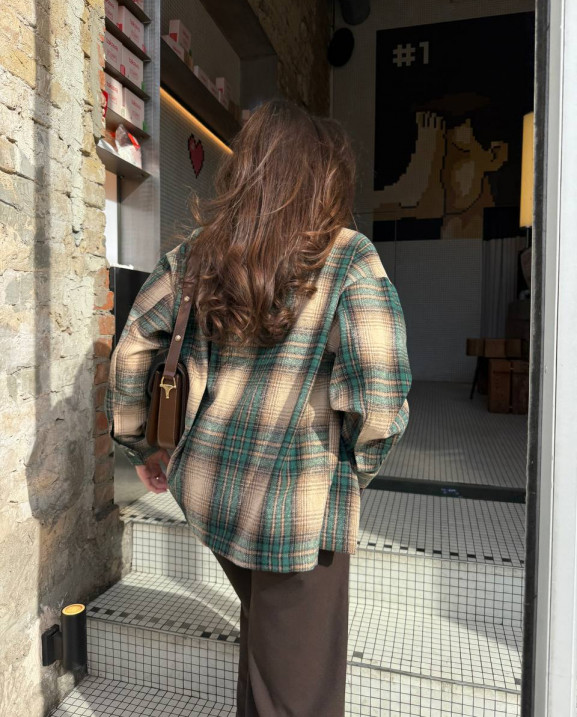 16 сорочка у клітинку байкова на кнопках